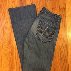 7 for all Mankind A Pocket Flared Dark Wash Jean